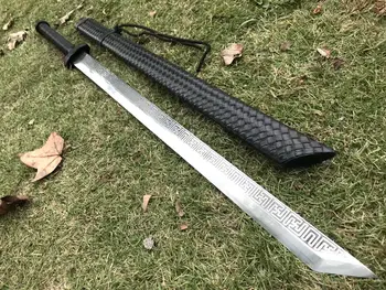 

Handmade Chinese Kung Fu Broadsword Qing Dao Sword Sabre Strong 60HRC High Manganese Steel Sharp WuShu Fighting Broad Knife