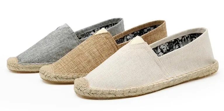 gris Nouveau Mocassins Slip Appartements Chaussures En Toile Mode Espadrilles jaune Amateurs Casual Beige Alpargata Femmes Sur Chanvre ZBrq1pwxZ