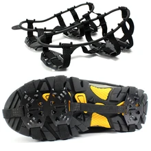1 Pair 24-Stud Universal Crampons Ice Non-Slip Snow Shoes Spikes Grips Hiking Climbing Walking Cleats Travel Kits 2 Sizes Choose