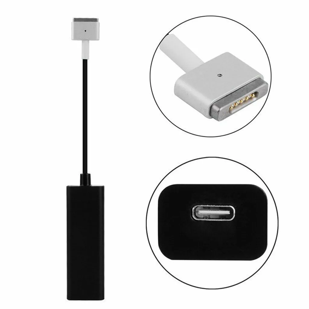 

MagSafe-2 T-Tip to USB-C Female 45W 60W 85W Laptop Adapter For Apple Pro Plastic materials the adapter has a clever design F712