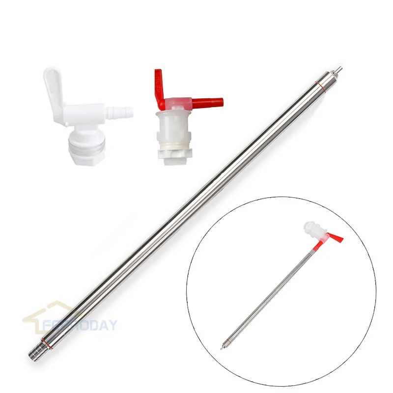 

Stainless Steel Wine Beer Bottling 13.7" length Spring Loaded Beer Bottle Filler Home Brewing + Bottling Bucket Plastic Spigot