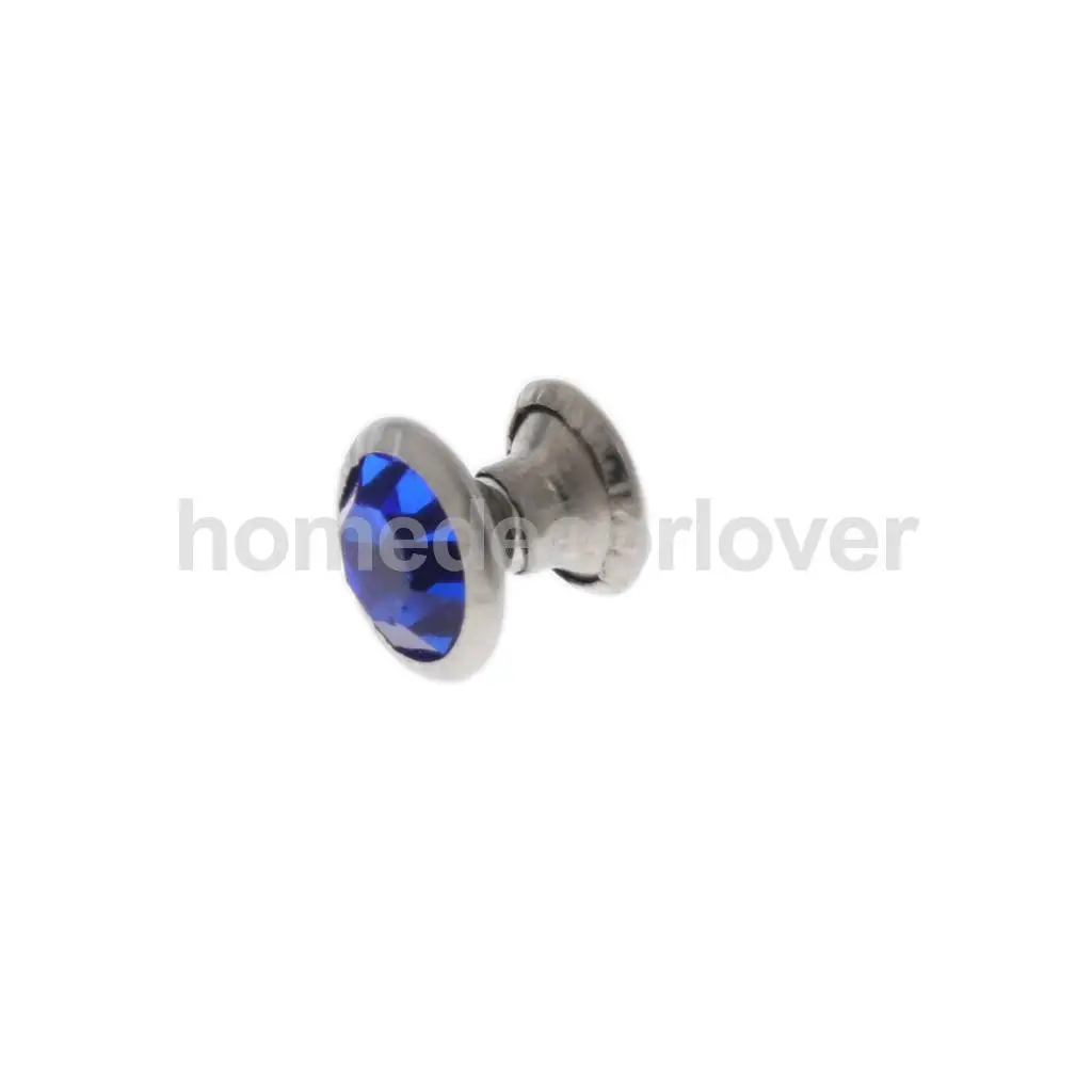 50 Sets Blue Rhinestone Rivets Crystal  Rivets Spots Studs Double Cap for DIY Leather Craft Clothes Bag Shoes Decor