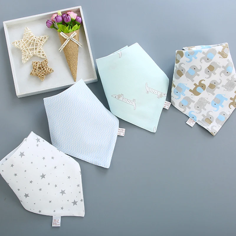 4 шт./компл. хлопковая бандана нагрудники для малышей Smock Infant Burp Cloths мультфильм слюнявное полотенце детские принадлежности для еды мягкие детские вещи