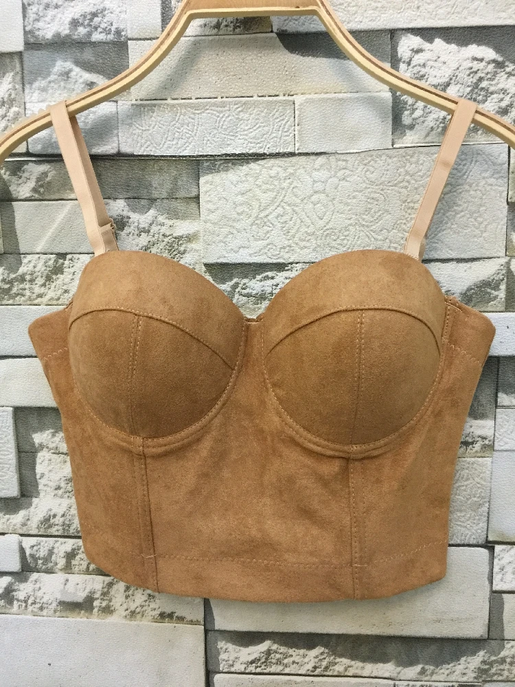 Новая мода из искусственной замши Бохо хиппи корсет Bralet женский бюстье бюстгальтер ночной клуб вечерние обрезанный топ размера плюс