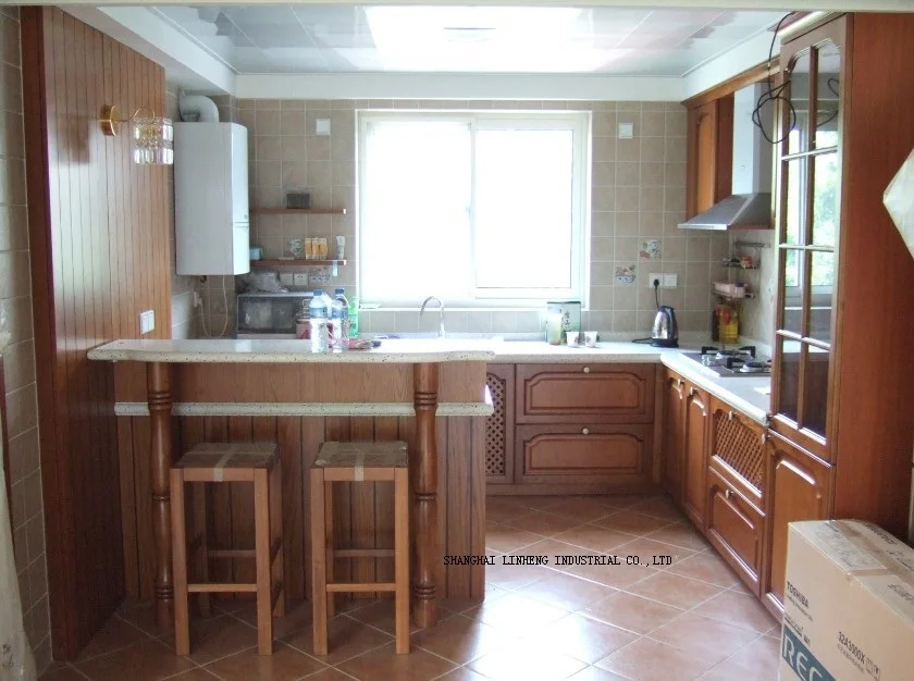 Классический деревянный кухонный шкаф(LH-SW051