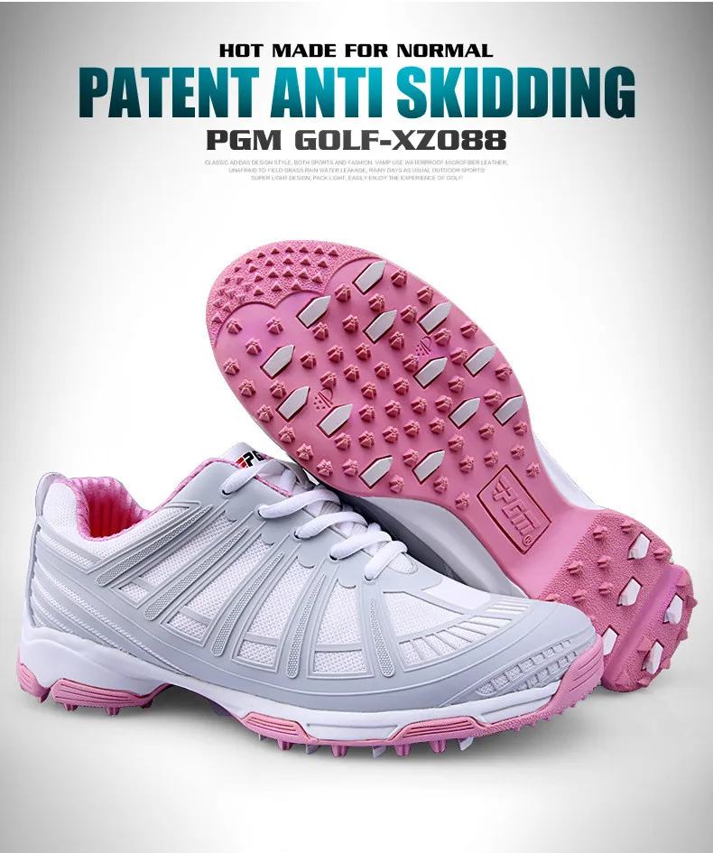Новое поступление PGM Для женщин обувь для игры в гольф двойной лакированная водонепроницаемыe противоскользящие обуви активный отдых обувь плюс Размер 35–40