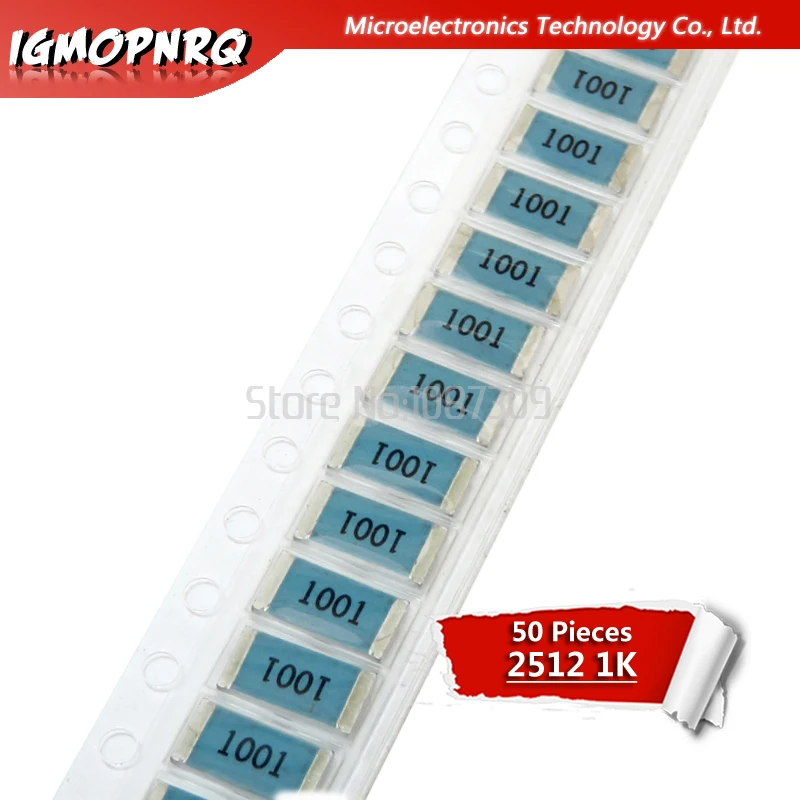 50 шт. 2512 SMD резистор 5% 1K Ом 1 Вт 102|Резисторы| |