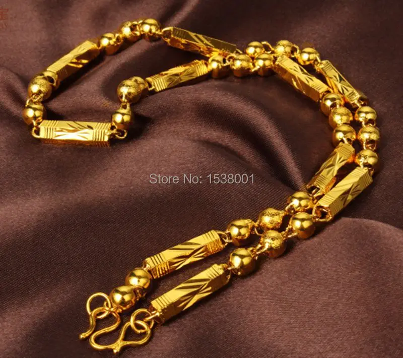Мужское ожерелье, Классическая цепочка, сплошное Золотое наполнение, мужские ювелирные изделия 18 дюймов, модное колье, аксессуары, массивное ожерелье