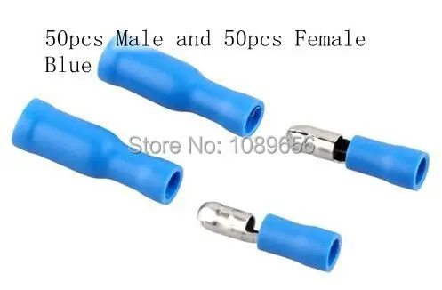 

100pcs blue Bullet Connector Insulated Crimp Terminals for Electrical Mixed wire connector Audio Wiring