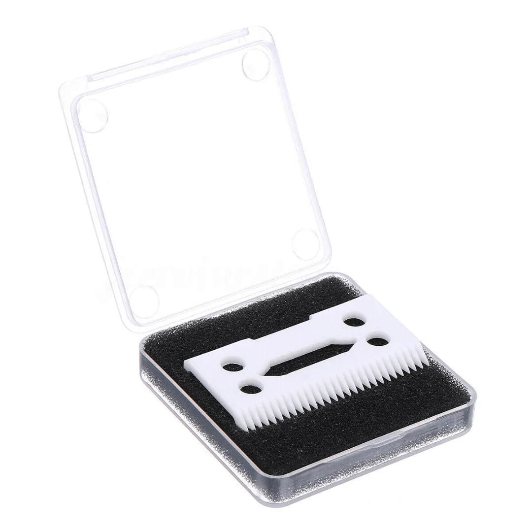 Mayitr 2pcs Hair Clipper Blade Cutter Ceramic Cutter Blade Magic Clip 2 Holes For Wahl Shear Clipper Knife with Box
