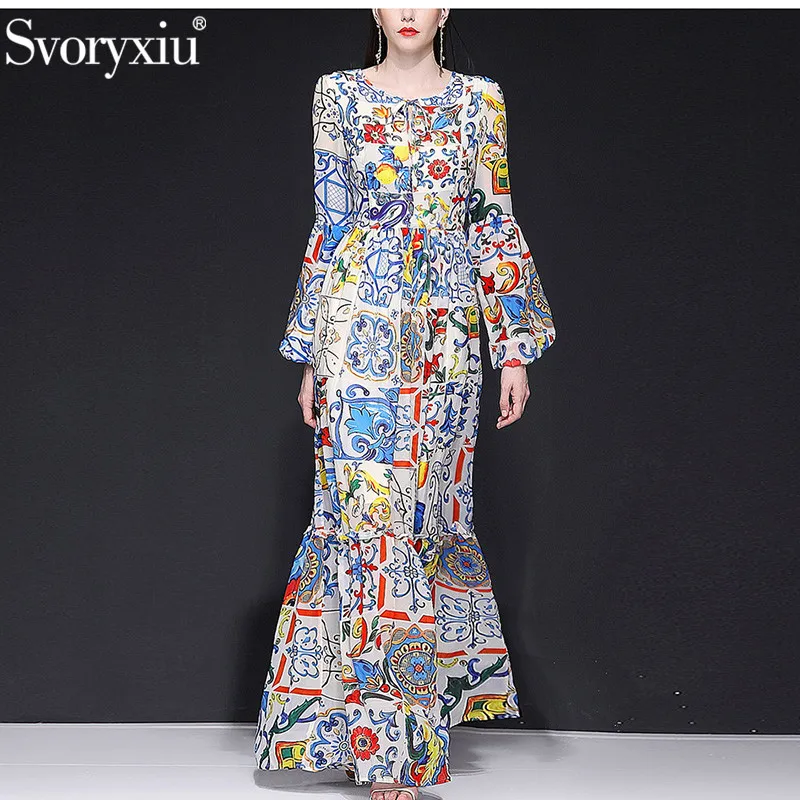 Svoryxiu Runway Classic lemon Beschilderd Aardewerk Print Maxi Jurk vrouwen Elegante Lantaarn Mouw Plus Size Herfst Lange Maxi Jurk Svoryxiu Runway Classic lemon Beschilderd Aardewerk Print Maxi Jurk vrouwen Elegante Lantaarn Mouw Plus Size Herfst Lange Maxi Jurk