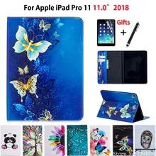 Чехол для iPad Pro 1" Smart Cover Funda для нового iPad Pro 11 дюймов Модный чехол из искусственной кожи с подставкой+ пленка+ ручка