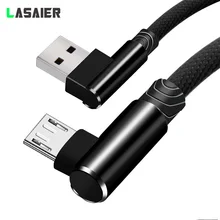Micro USB Cable 2A Fast Charging Charger USB Cord 90 degree Right Angle elbow Nylon Braided