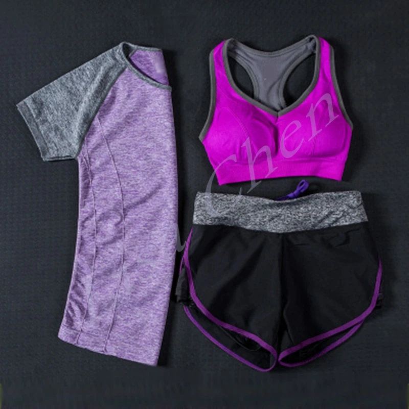 Одежда для йоги, костюм для бега из трех предметов, женский спортивный костюм, тонкий жилет с короткими рукавами