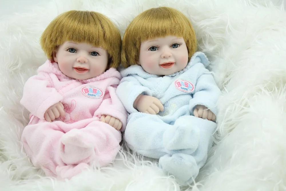 NPKDOLL 10 дюймов миниатюрные куклы Новорожденные синие розовые для мальчиков и