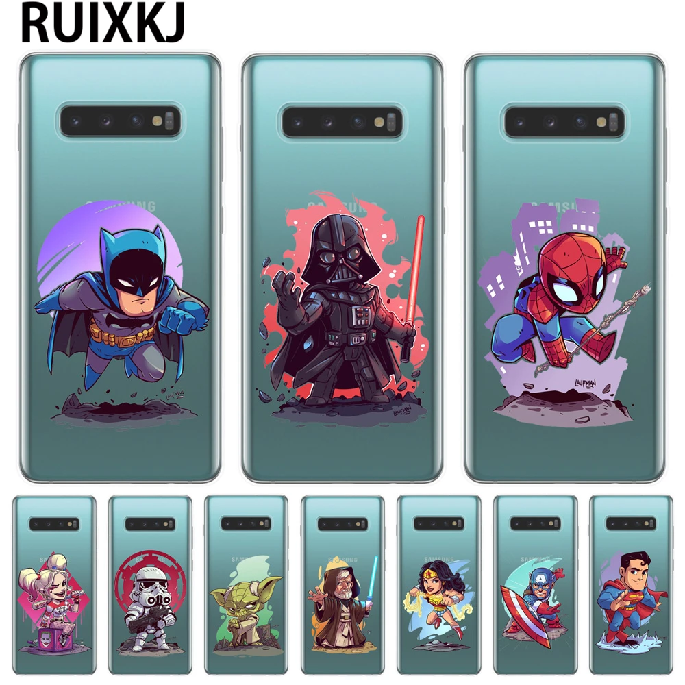 

Marvel DC Comics Superhero Star Wars Phone Cases For Samsung Galaxy S10 Plus Lite S10E M10 M20 Back Cover Soft TPU Cases Coque