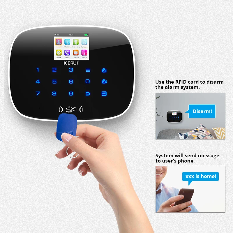 KERUI G19 IOS Android APP хост Беспроводная GSM сигнализация TFT цветной дисплей Autodial защита от