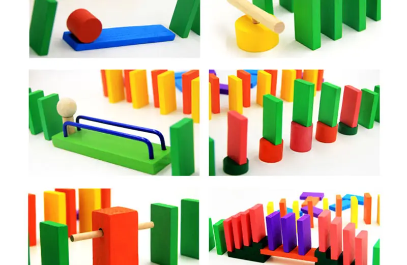 120Pcs Domino Toys Children Wooden Colored Domino Blocks Early Learning Dominoes Games Accessories Educational Children Toy Gift (37)