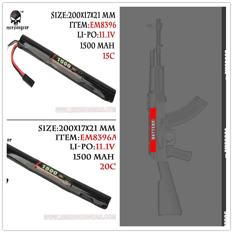 EMERSON 11.1V1500MAH15C/20C/30C одна полоса литий-ионная страйкбол кран разъемы для аккумулятора товары для охоты