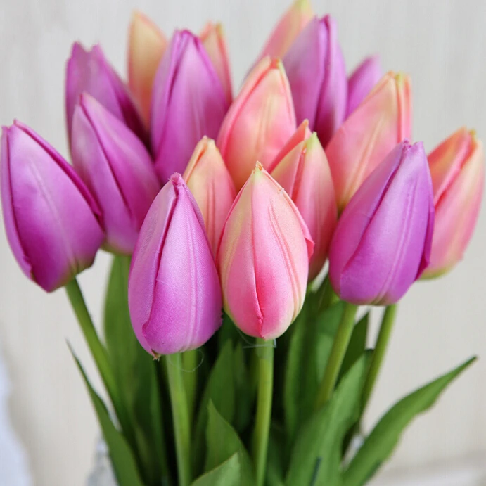 

Artificial Silk Tulip Floral Decorative Flowers Simulation European Flower Bouquet For Home Living Room Display Wedding Decor
