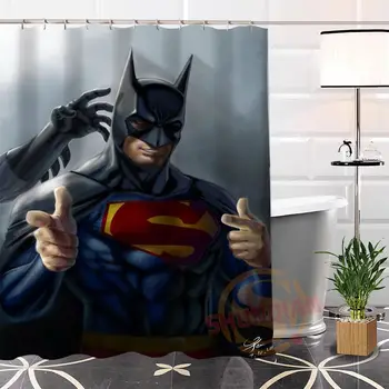 

Hot New Eco-friendly Custom Unique superman Modern Shower Curtain bathroom With Hooks for yourself H0220-74