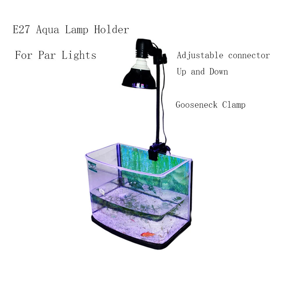 1" регулируемый и гибкий светодиодный светильник для аквариума, патрон E27, зажим с гибкой головкой/светодиодный светильник с зажимом для нанотанков