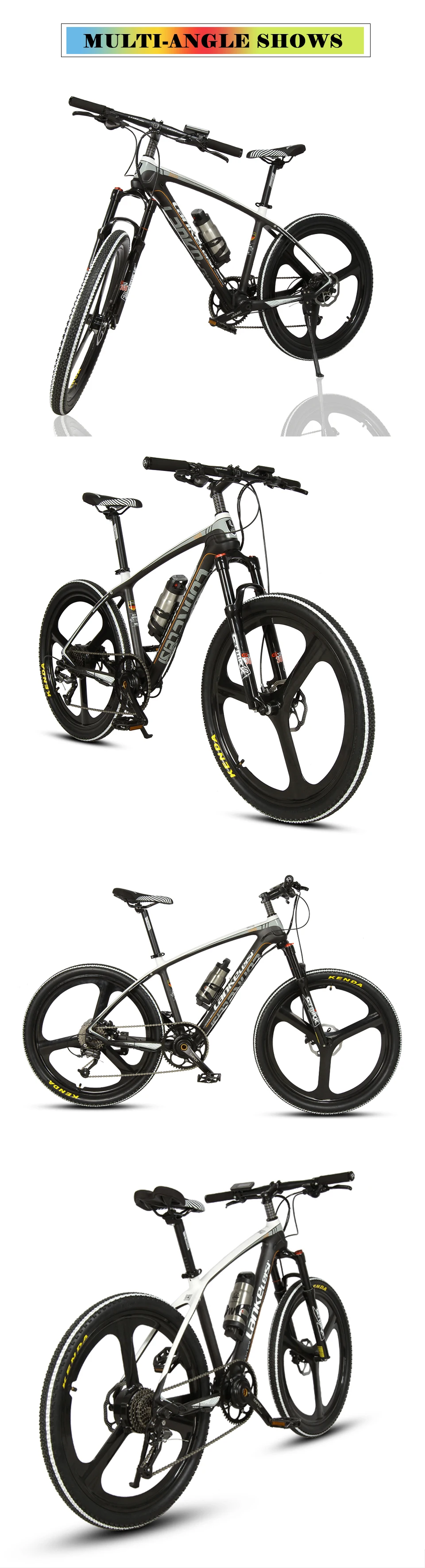 Sale Cyrusher S600 Electric Mountain Bike 26x17 Carbon Fiber frame bike 250W 36V 6.8ah Battery 9 Speeds Electric mountain Bicycle 3