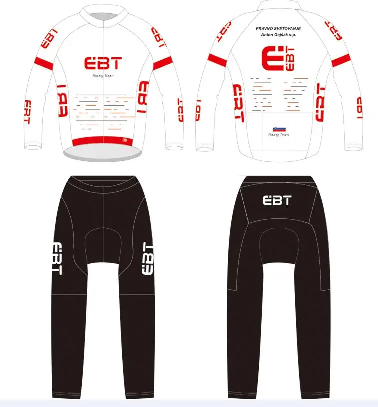 Стиль высокого качества DIY дизайн EBT команда Велоспорт Джерси Pro с коротким рукавом комплект одежды - Цвет: autumn long set