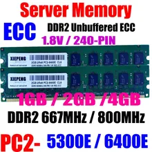 Сервер Оперативная память 2 Гб DDR2 667 МГц PC2 5300 ECC UDIMM 2 Гб 2Rx8 PC2-6400E DDR2 800 PC2 6400 небуферизованный 4 Гб памяти