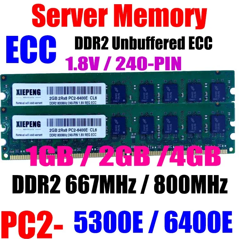 Серверная оперативная память 2 Гб DDR2 667 МГц PC2 5300 ECC UDIMM 2Rx8 PC2-6400E 800 6400 без буфера 4