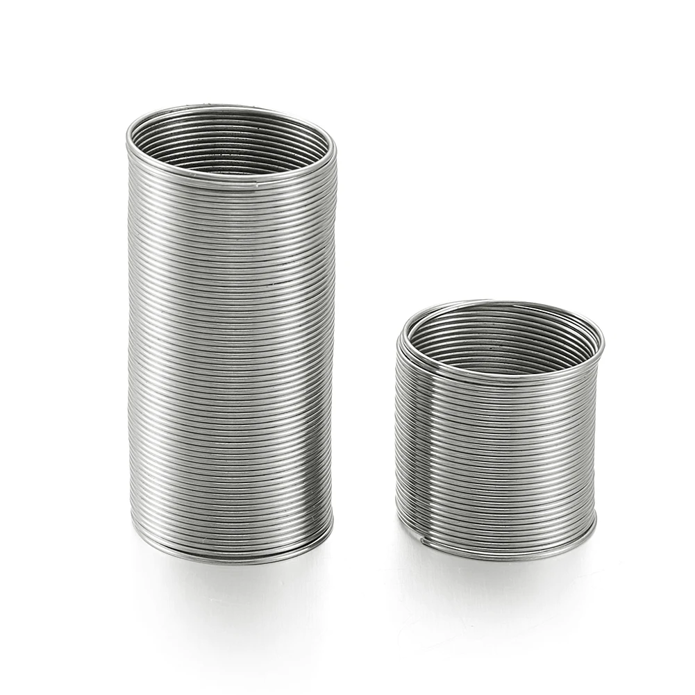 

1Unit Silver Plated Ring Sized Steel Memory Wire Ring Wrap Wire Spiral Ring Wire Stainless Steel Color, 20mm
