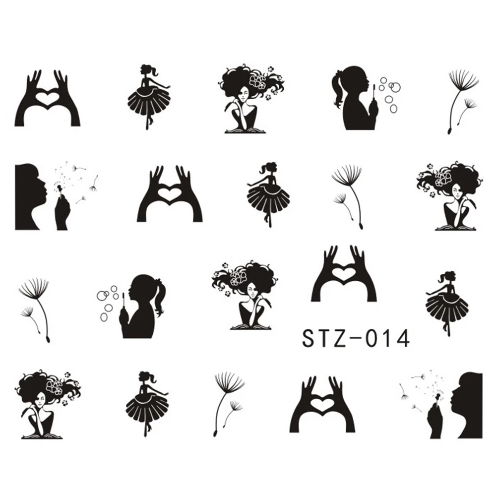 Living Room Pictures Of Pretty Designs popular pretty nail designs buy cheap lots 1 sheets sticker decals new black colors dandelion girl image stamping art