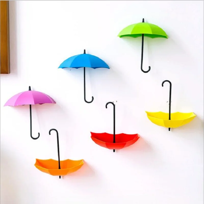 6pcs/lot Hooks Umbrella Shaped Wall Hook Storage Racks Holders Creative