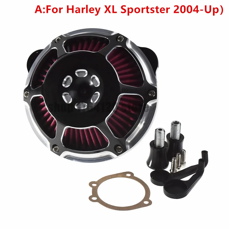 Motorcycle Air Inflow Intake Filter For Harley Sportser XL 883 1200 04-19 Touring Street Road Glide 08-18 Dyna FXDLS Softail - Цвет: with logo