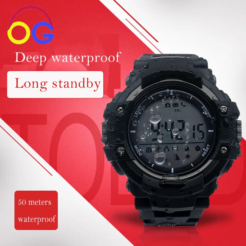

OGV Fitness Men Smart Watch Outdoor Sports Monitor Temperature Altitude Waterproof Heart Rate Sensor Smart Bracelet PK Mi Band 3