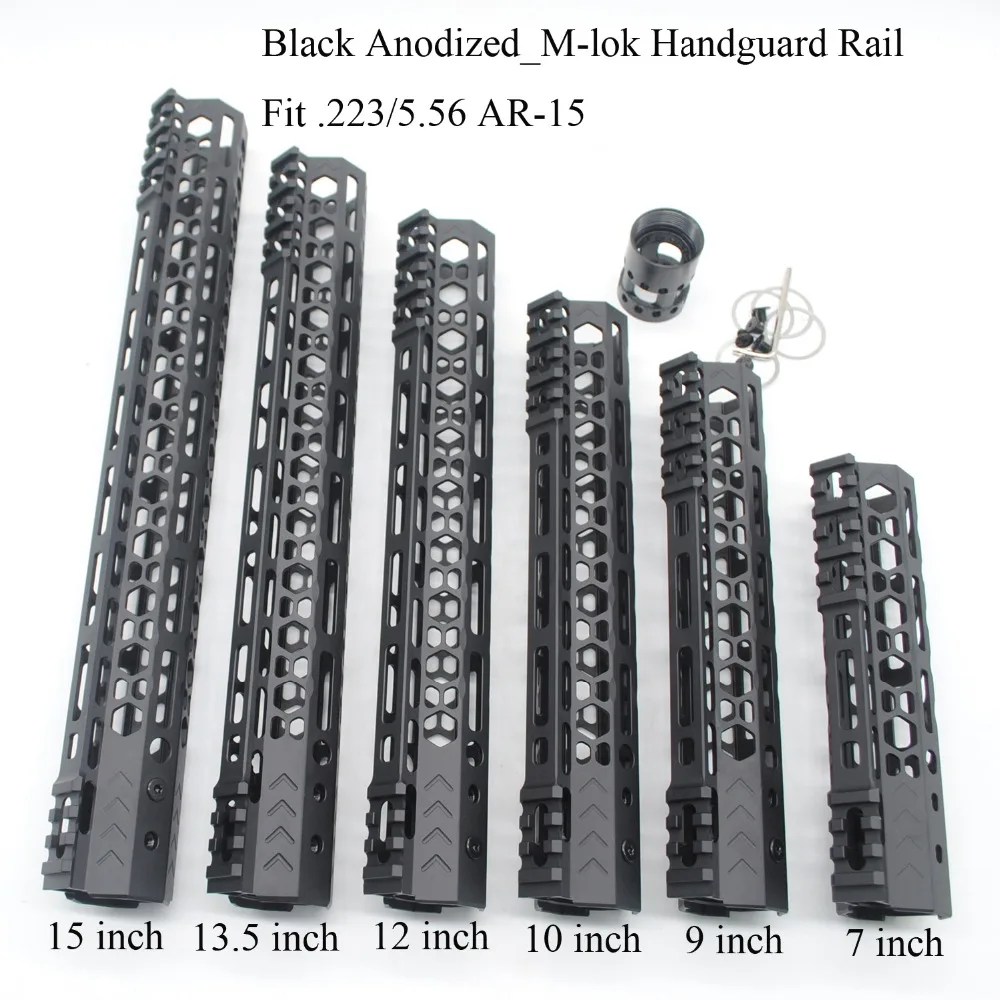 TriRock نمط جديد 7 ''9'' 10 ''12'' 13.5 ''15'' بوصة M-لوك Handguard السكك الحديدية خفيفة Picatinny جبل Sytsem_Black Andoized