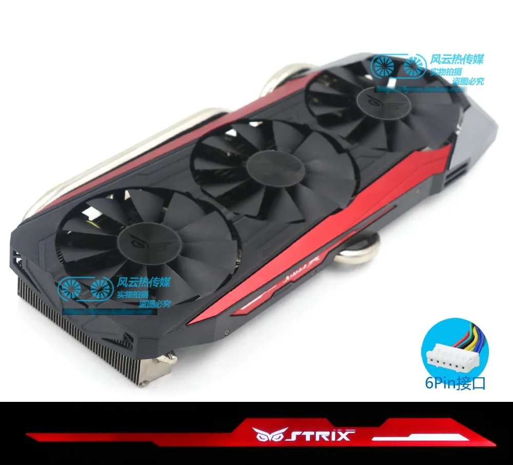 Для STRIX Raptor GTX980Ti R9 390X R9 390 видеокарта вентилятор охлаждения Cooler FONSONING