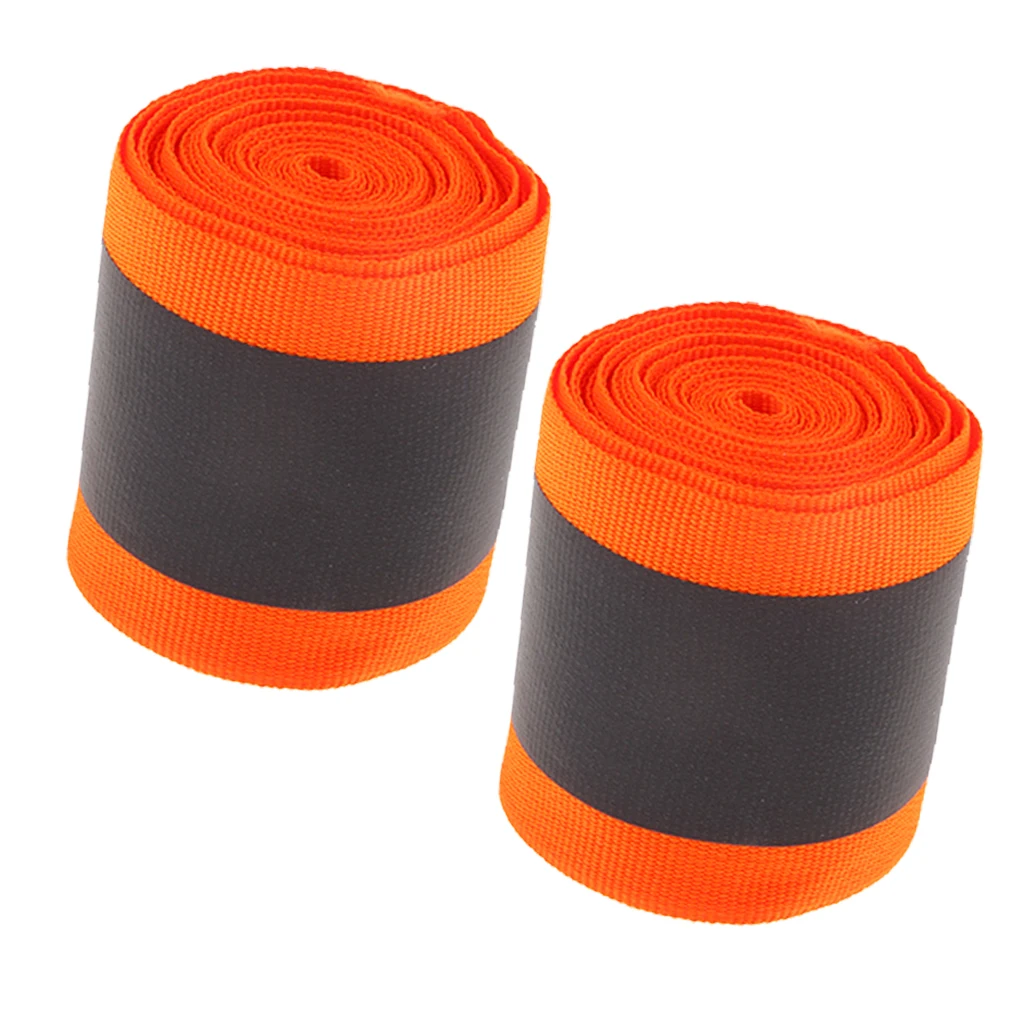 2 Roll Polyester Reflective Webbing Ribbon For Shirts Bag Fluorescent Orange