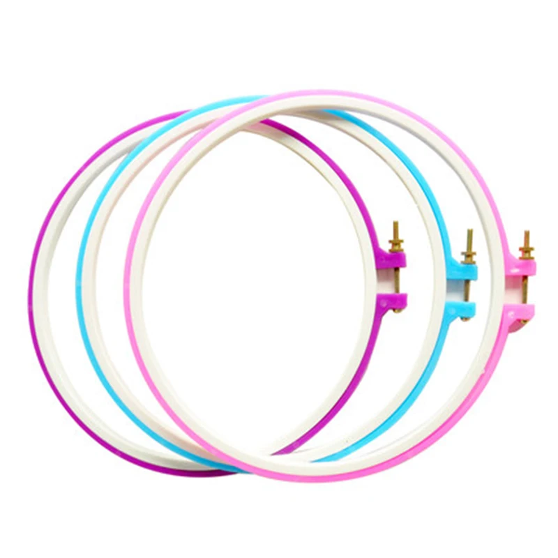 

1Pcs 7-10 Inch Sewing Accessories Multicolor Plastic Embroidery Hoop Round Cross Stitch Accessories Adjustable Sewing Tool Frame