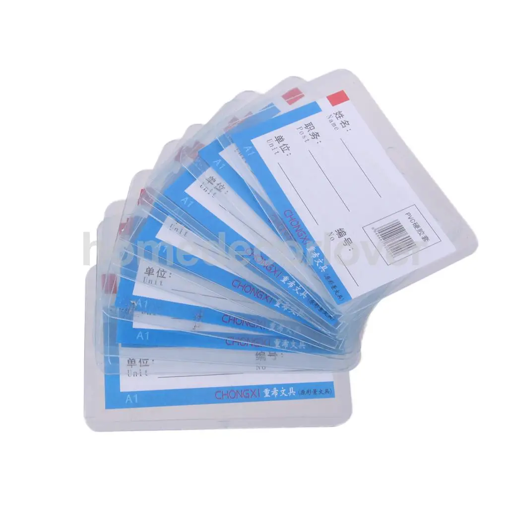 

10Pcs A1 Clear Hard Plastic Badge Holder Card ID Protector Sleeve Pouch 100 * 68 mm