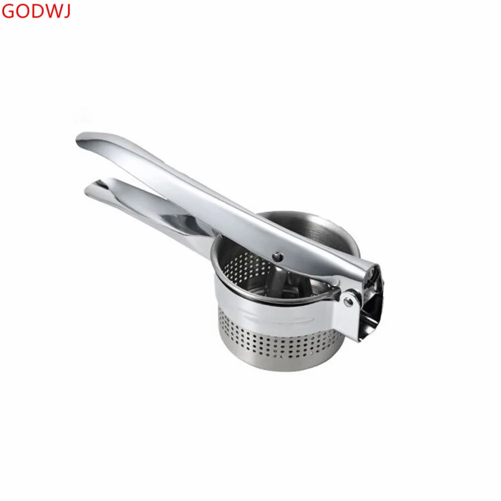 

GODWJ Stainless Steel Potato Masher Ricers Kitchen Cooking Tools Vegetable Fruit Press Garlic Press Kitchen Tool Gadgets