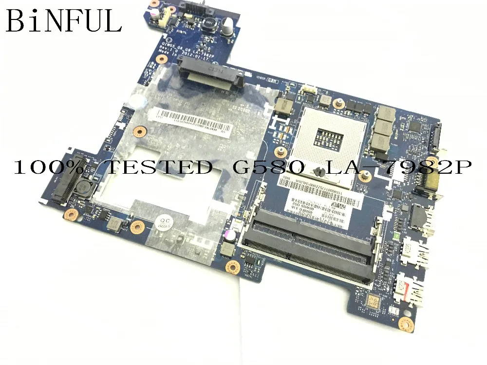  BiNFUL stock. QIWG5_G6_G9 LA-7982P LAPTOP MOTHERBOARD FIT FOR LENOVO G580 NOTEBOOK MAINBOARD (quali