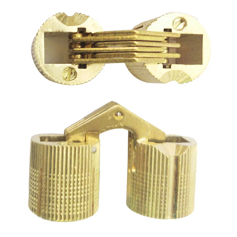 Wholeale 4 piezas 8mm/10mm/12mm cobre barril bisagras ocultas gabinete oculto Invisible bisagras de latón montaje muebles puerta Hardware