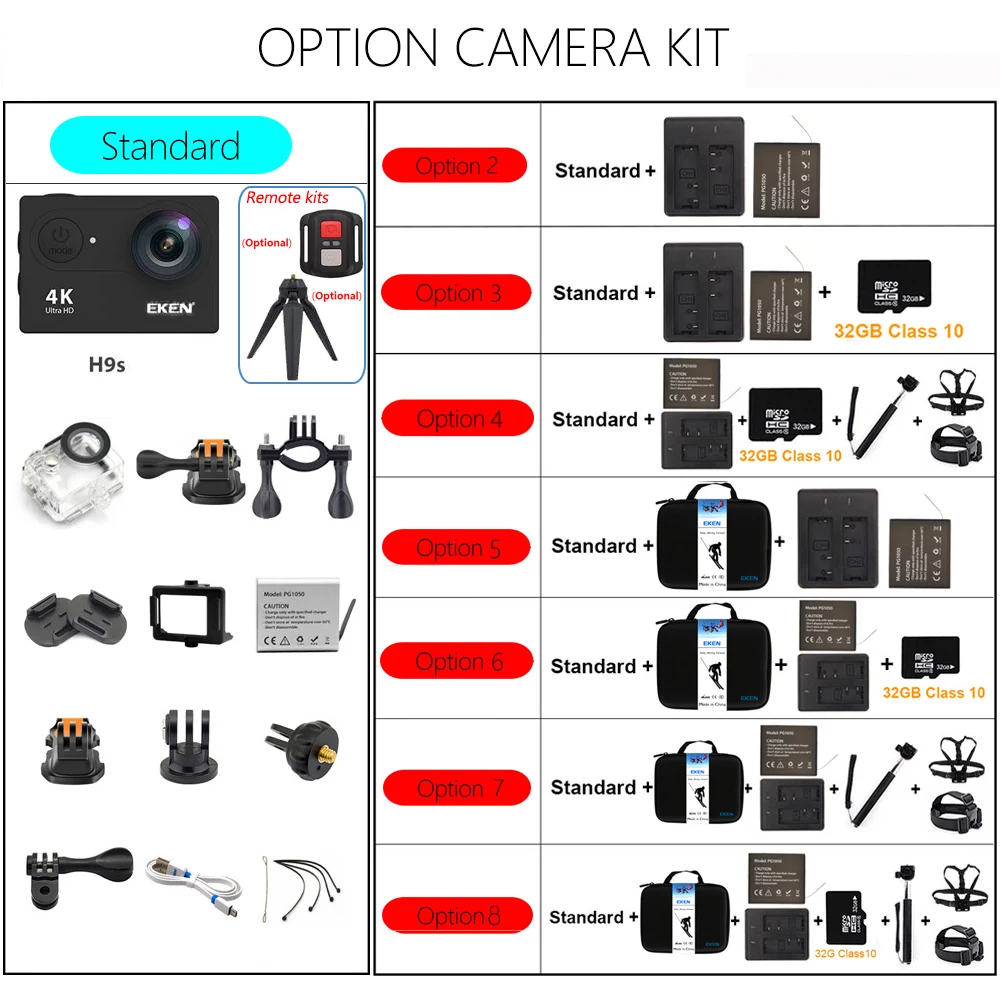 EKEN H9s Action Camera Live Streaming 4K WiFi