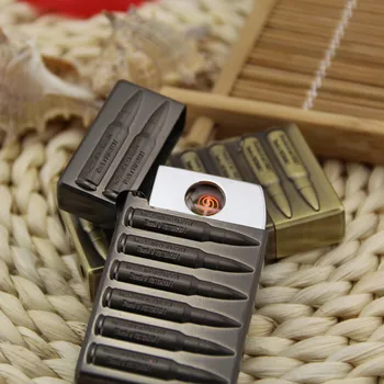 

USB environmental rechargeable lighter Creative metal lighters, men's gifts