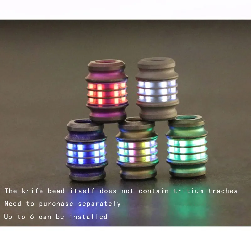 

1PC Titanium Alloy Knife Beads Lanyard Pendant Paracord Umbrella Rope Necklace Bracelet DIY Pendant Can Install 6 Tritium Tube