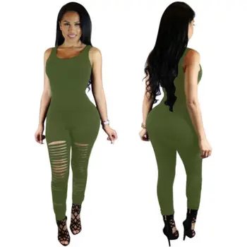 

Women Sleeveless Bodycon Romper Jumpsuit Club Bodysuit Casual Long Pants