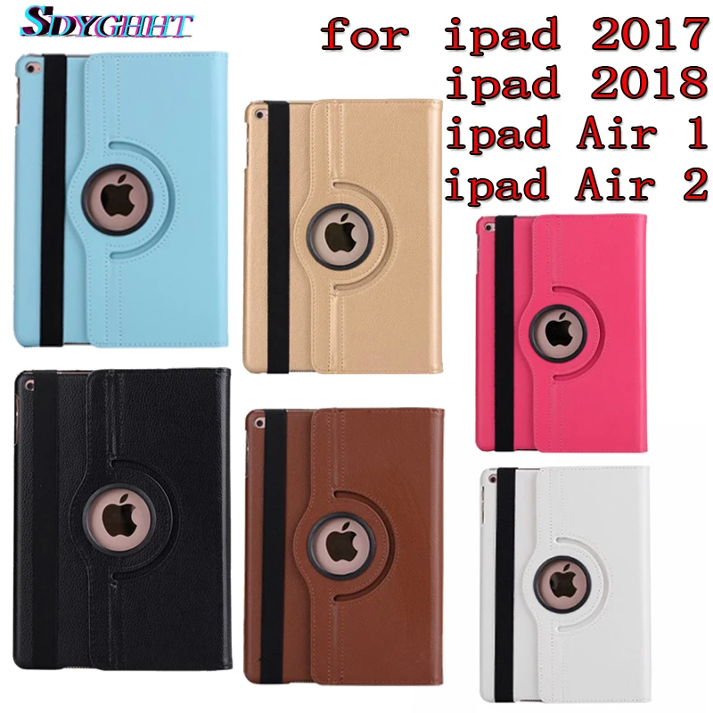 Новый кожаный 360 Вращающийся чехол для Apple iPad 9 7 дюймов Air/Air 2 retina ультра тонкий