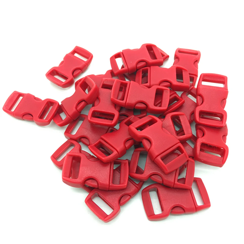 10pcs/lot 3/8&quot 10mm Wide Red Contoured Side Release For Paracord Bracelet Plastic Buckle | Дом и сад