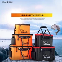 Portable Fishing Bucket EVA Fishing Tackle Backpack Collapsible Live Fish Box Camping Hiking Water Container Pan Basin Storage 1